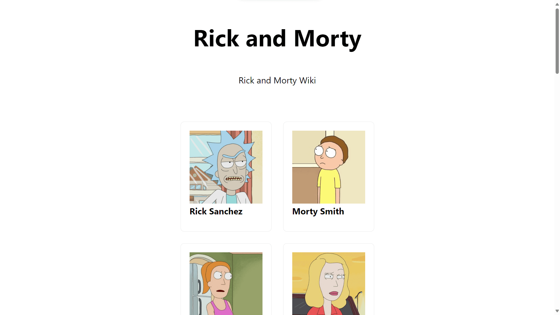 Rick and Morty Web Application